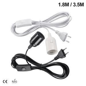 EU 플러그 3.5m 6m 전원 코드 케이블 펜던트 Led 전구 고정 장치 행글 램프 서스펜션 소켓 용 스위치 와이어가있는 E27 램프베이스 홀더