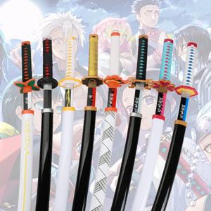 악마 슬레이어 Katana 코스프레 무기 Mitsuri Shinobu 흰색 불의 신 Tanjiro 나무 장난감 검 애니메이션 캐릭터 소품