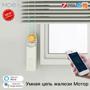 MOES Tuya 스마트 ZigBee3.0 체인 블라인드 모터 체인 전동 롤러 셔터 쉐이드 Smart LifeAPP Alexa Google 음성 제어