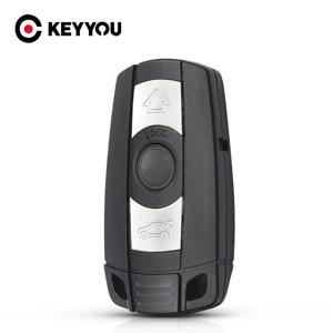 KEYYOU 원격 3 버튼 자동차 키 쉘 케이스 BMW 1 3 5 6 시리즈 E90 E91 E92 E60 용 스마트 블레이드 Fob 케이스 커버