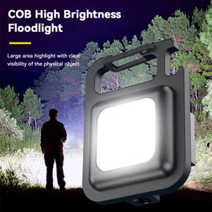 미니 LED 손전등 COB 작업 램프 토치 USB 충전식 휴대용 키 체인 라이트 비상 자석베이스 캠핑 낚시 랜턴