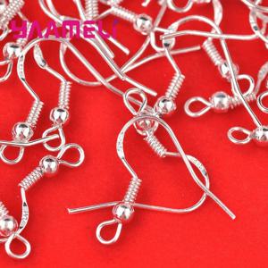 200PCS 귀걸이 만들기 도매 18mm 925 스털링 실버 컬러 스탬프 귀걸이 프랑스어 후크 페르시 볼 쥬얼리 액세서리 결과