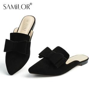 Samilor 여성용 스웨이드 가죽 슬립 온 뮬 편안한 여성 신발 슬리퍼 여성 뮬 하프 슈즈 여성용 2025 봄 트렌드