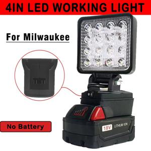 Led 라이트 맞는 밀워키 배터리 M18 4In 휴대용 스포트라이트 무선 야외 작업 낚시 휴대용 비상 도구 라이트 타자 없음
