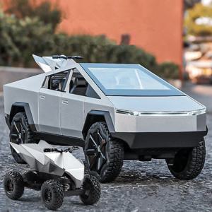합금 모델 자동차 1:24 다이캐스트 소형 금속 픽업 차량 Chidlren 생일 수집 선물 밴 트럭 Tesla Cybertruck Boys Toy