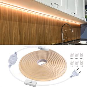 방수 최고의 캐비닛 조명 주방 COB LED 조명 버튼 스위치 코드 220V 110V EU/US 플러그 스트립 램프 cocina