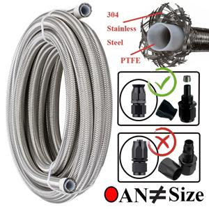 1M/2M/3M/5M AN3 AN4 AN6 AN8 AN10 레이싱 호스 304 스테인레스 스틸 브레이드 PTFE 브레이크 호스 연료 오일 라인 오일 쿨러 호스 파이프