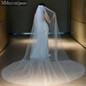 MMQ M92 3M 대성당 웨딩 베일, 매우 길고 심플한 신부 베일, 흰색 1 단 바닥 길이 웨딩 액세서리