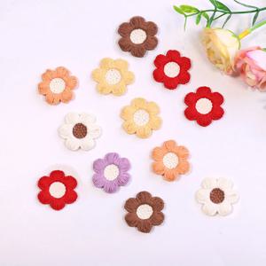 다채로운 6 피스 자수 천 패치, 결혼식용 DIY 의류 머리핀 꽃 스티커, 3cm 중 30 개