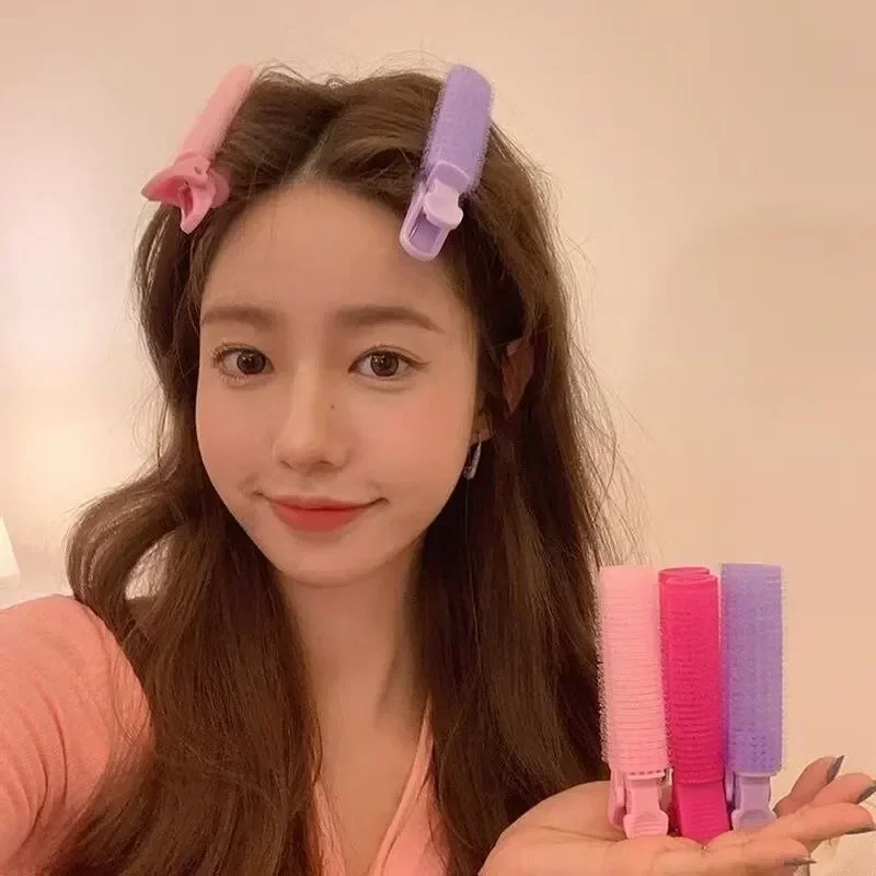 2pcs 앞머리 헤어 루트 푹신한 헤어 클립, 게으른 사람 헤어 탑 스타일 컬링 헤어 버킷, 휴대용 한국 헤어 클립