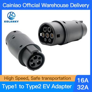 EV 충전기 어댑터 32A 7.2KW SAE J1772 소켓 유형 1-유형 2 변환기 유형 2 Eletric 차량 충전용