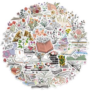 50pcs 팩 책 스티커에 만화 꽃 물병에 대 한 비닐 방수 노트북 Scrapbooking 수하물 기타 스케이트 보드