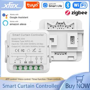 Tuya WiFI Zigbee 스마트 커튼 스위치 모듈 3A 롤러 블라인드 셔터 전기 모터 타이밍 음성 작업 Alexa Google 홈