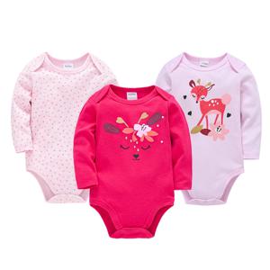 새해 3 조각 아기 소녀 의류 세트 핑크 사슴 크리스마스 붉은 코끼리 인쇄 아기 Bodysuit 어린이 Rompers 코 튼 3-24M