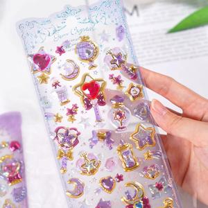 1pc Kawaii 섬세한 3D Girly 보석 금박 스티커 Scrapbooking Diy 저널 편지지 스티커 데코 미술 용품 ​​선물 상품