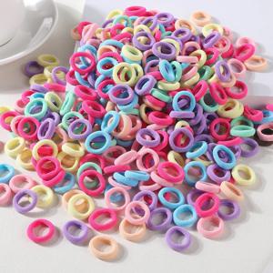 100PCS 여자를위한 다채로운 기본 나일론 Ealstic 헤어 넥타이 어린이 포니 테일 잡아 Scrunchie 고무 밴드 키즈 기본 헤어 액세서리