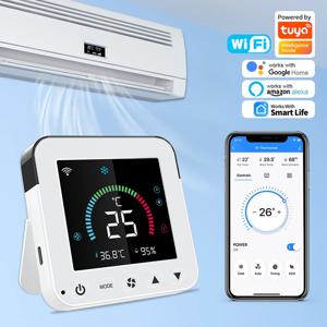 스마트 Tuya WiFi 온도 조절기 에어컨 IR 온도 습도 적외선 LCD 제어 터치 스크린 USB 전원 Google 홈 Alex
