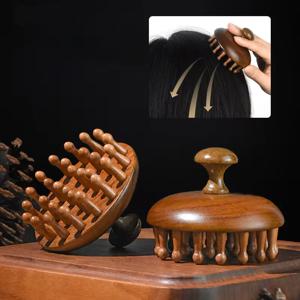 Peine de masaje 다기능 파라 테라피아 드 마데라, 마사지 드 헤드 파라 엘 쿠에로 카벨두, 디엔테 원형 드 산달로