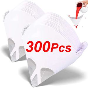 10x19 cm 페인트 필터 용지 100 마이크론 자동차 페인트 스프레이 메쉬 종이 필터 깔때기 스트레이너 일회용 원추형 스트레인 깔때기