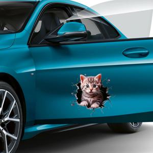 폴리염화비닐 고양이 패턴 자동차 데칼, 자동차, 오토바이, SUV, 노트북, 장식 액세서리용 스크래치 방지 스티커
