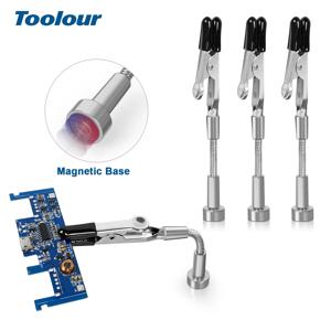 Toolour 납땜 돕는 손 4 자기 범용 유연한 팔 용접 보조 PCB 클램프 세 번째 손 용접 수리 도구