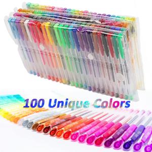 5-100pcs 젤 펜 세트 카드 만들기, 성인 색칠하기 책, 저널링 플래너 공예 낙서 그리기를위한 100 색 펜 세트