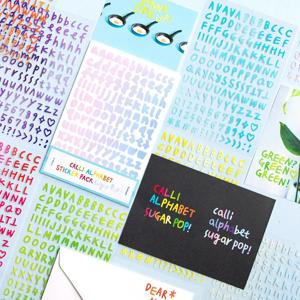 10pcs 그라디언트 컬러 알파벳 숫자 장식 스티커 소재 스티커 Scrapbooking 라벨 일기 컵 전화 저널 플래너