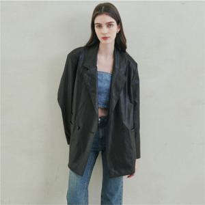 [최초가 : 129,000원]PU레더 오버핏 자켓 [블랙]_LMOJK04E1BK