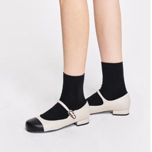 [정상가:124,000원] KM051 핸드메이드 라운드 토우 투톤 메리제인 슈즈 ㅣ 3Colors