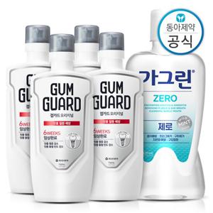 오리지널 검가드 750ml 4개+가그린 제로 820ml 1개 구강케어