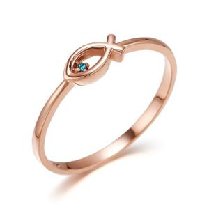 [모아르] 14K 반지 레이어드 우정 링 블루 피쉬