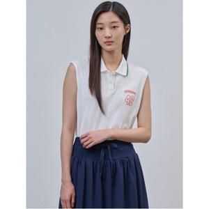 [빈폴레이디스] T칼라 피케 티셔츠 아이보리 (BF4542S010)