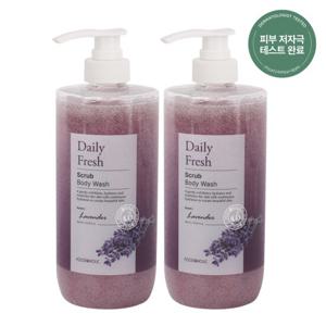 (2개)푸드어홀릭 데일리 프레시 스크럽 바디워시 라벤더 800ml /촉촉한 저자극 각질케어