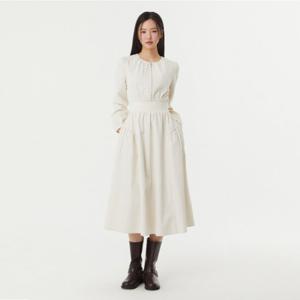 플라스틱아일랜드  (PR1WO263) 넥셔링 시보리밴딩 반집업 원피스