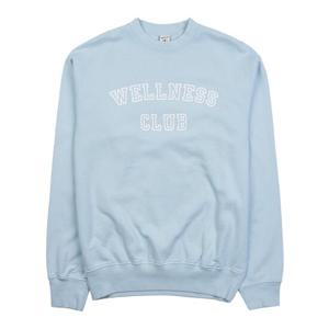 [스포티앤리치] 여성 웰니스 클럽 맨투맨 WELLNESS CLUB FLOCKED CREWNECK BABY BLUE WHITE