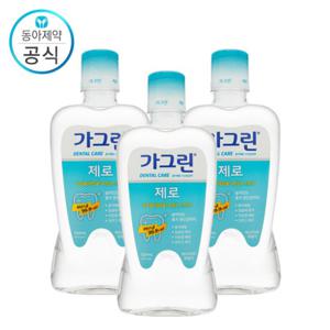 가그린 제로 750ml X 3개 +사은품 제로 100ml X3개 증정