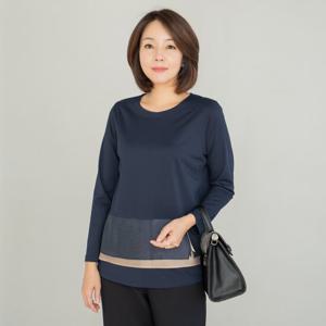 엄마옷 마담4060 밀라배색티셔츠 엄마티셔츠 -ZTE2502048-