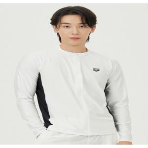 [아레나수영복] 남성 엑티브 릴렉스핏 집업 래쉬가드 A4BM1RR49WHT