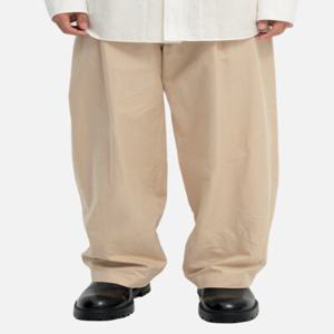 Wide Fit Banding Pants (Light Beige)