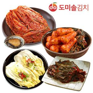 [도미솔/총11kg] 사랑채포기김치6.5kg+총각김치2kg+백김치2kg+깻잎김치500g