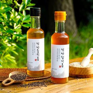 저온압착 천년참기름 350ml+들기름 350ml