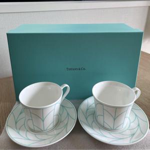 티파니앤코 위트 리프 컵 & 접시 페어