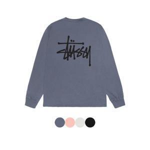 [STUSSY]24SS 스투시 베이직 롱슬리브 티 피그먼트 다이드 긴팔티 4컬러 1995001
