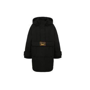 구찌 GUCCI 여성 실크 후디 아노락 드로스트링 코트 BLACK 669869