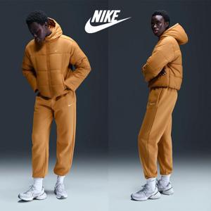 나이키 패딩 여성 클래식 푸퍼 탑 후드 자켓 오렌지