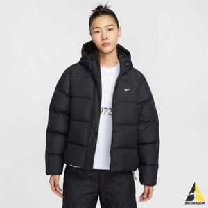 NIKE 나이키 우먼스 스포츠웨어 메트로 패딩 써마 핏 루즈 다운 후드 재킷 - 010