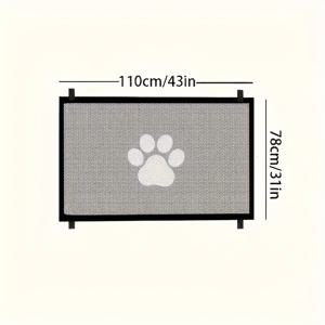 TEMU 조절 가능한 스테인리스 강철 애완동물 안전 게이트 플러스, 내구성 있는 PE 메쉬, 다기능, 공간 절약 설계, 쉬운 설치, 실내/실외 사용, 휴대용 애완동물 계단 장벽, 대형견 적합