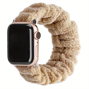 TEMU 부드러운 곰털 스마트워치 밴드, 부드러운 플러시 따뜻한 손목 밴드, Apple iWatch Series i1/2/3/4/5/6/7/8/9 & SE/Ultra 모델(38mm-49mm)과 호환 - 텍스타일 소재