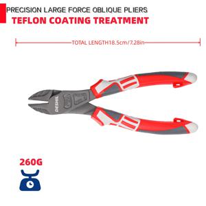TEMU DESHIL 7인치 다용도 전기공 플라이어 - 합금강, 테플론 코팅 케이블 절단 및 스트리핑, 편안한 그립 핸들, 내구성 있는 CR-V 조