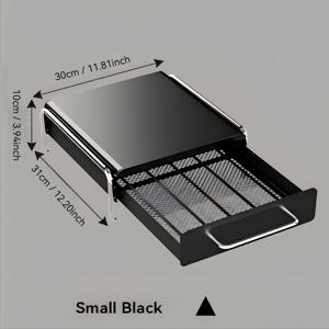 TEMU 1pc 카본 스틸 커피 포드 저장 주최자 - 트레이를 당겨 내는 기능이 있는 다기능 금속 상자, 커피 캡슐, 차 가방 및 컵을 위한 공간 절약형 주방 솔루션